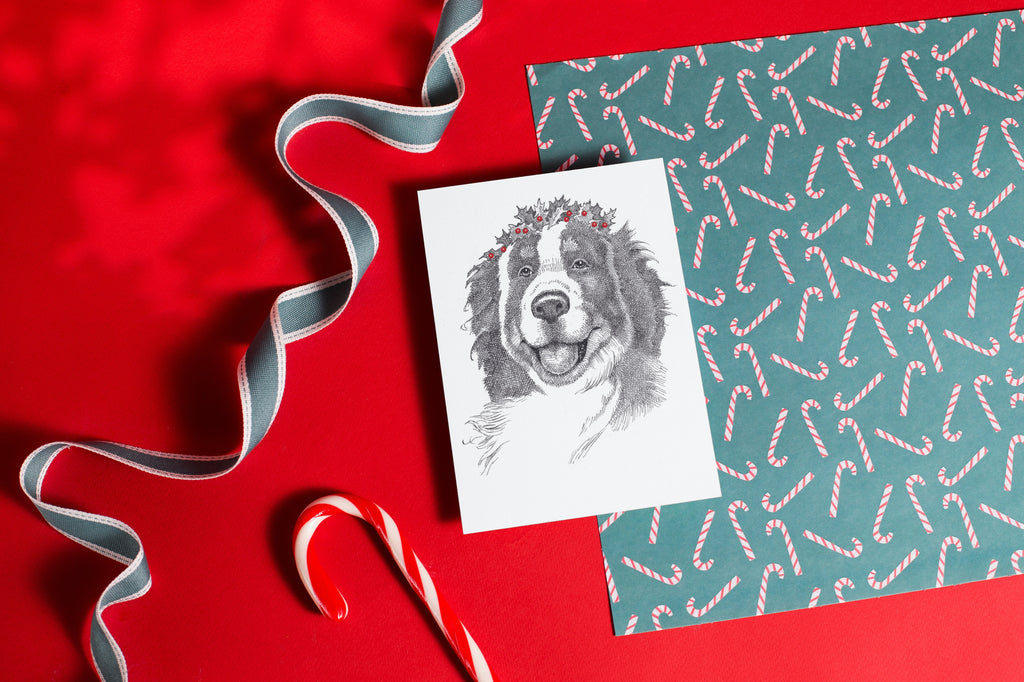 Bernese Mountain Dog - holiday card