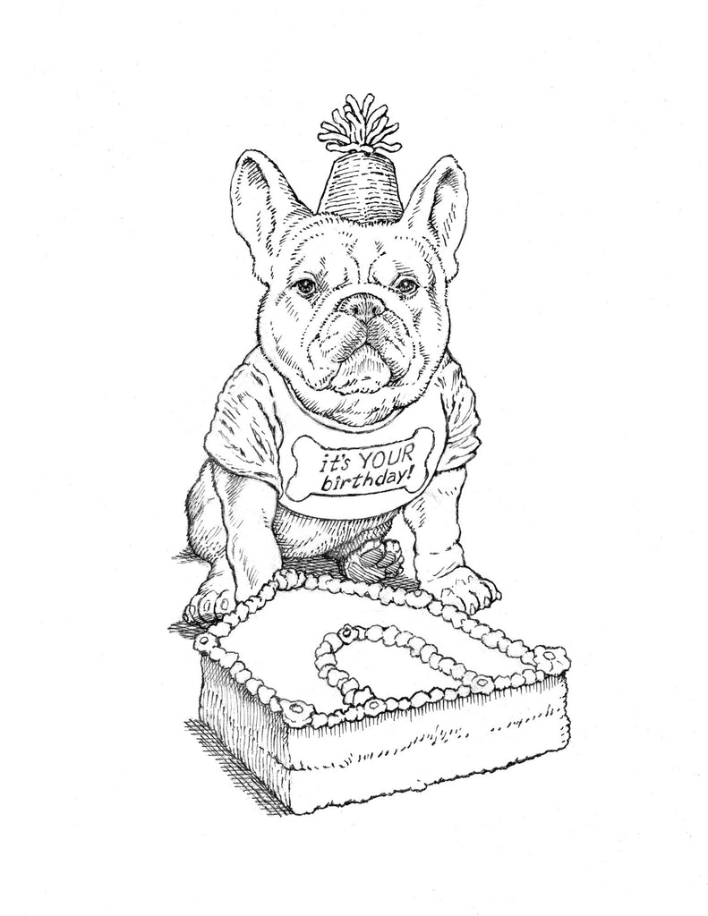 Frenchie Bulldog - Birthday Card