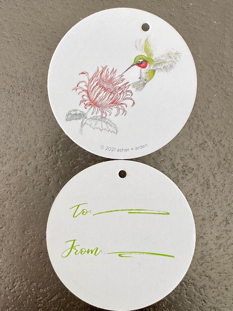 gift tags - hummingbird - 10 pk