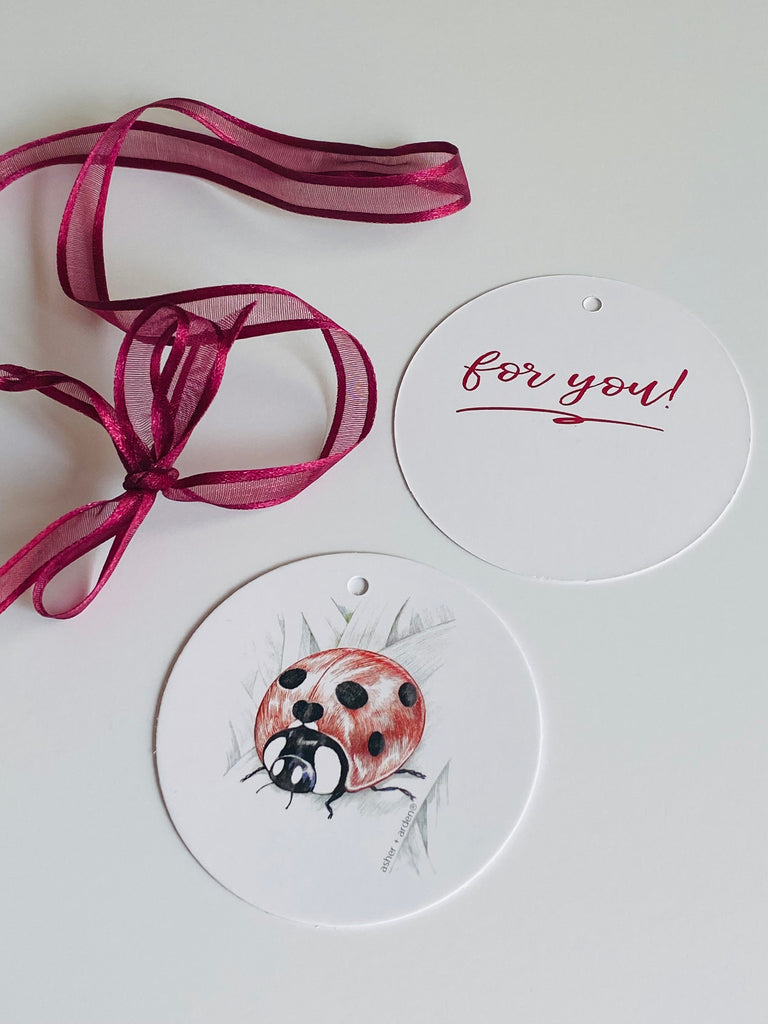 gift tags - ladybug - 10 pk