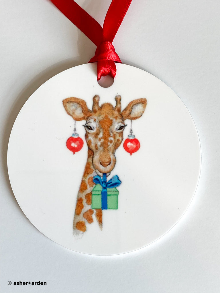 Party Giraffe Holiday Ornament