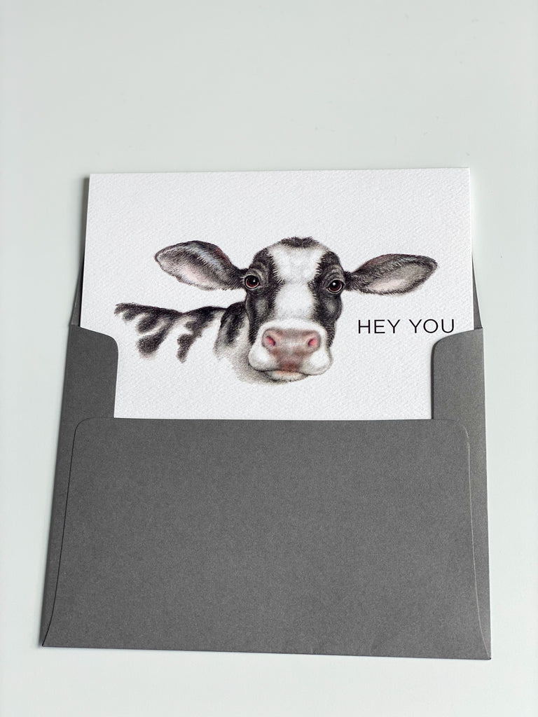 Pretty + Pink Cow - friendship card