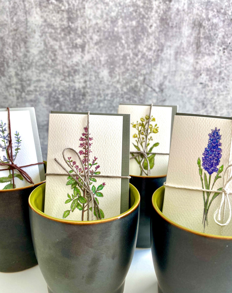Garden Mini Card Set - Lavender Botanical Floral