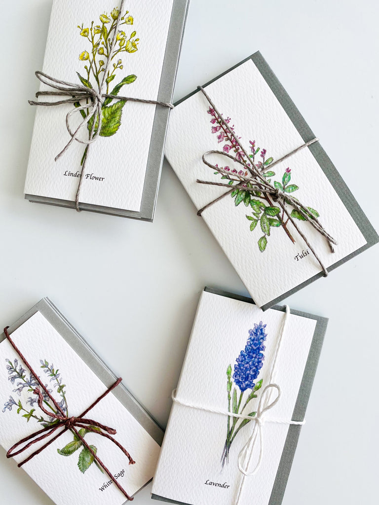 Garden Mini Card Set - Blue Poppy Floral