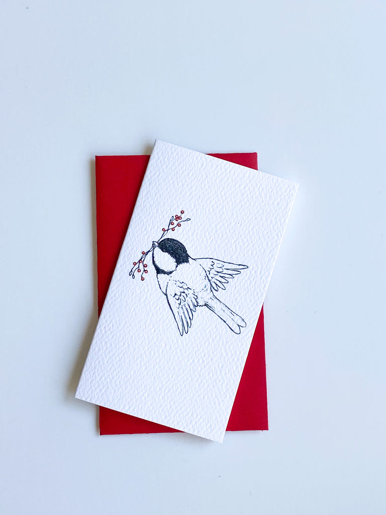 Holiday Mini Card Set - Chickadee