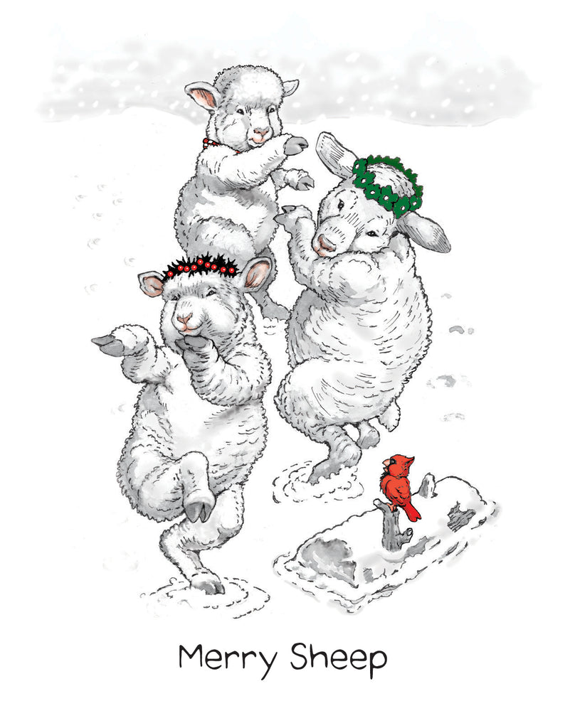merry sheep - holiday card
