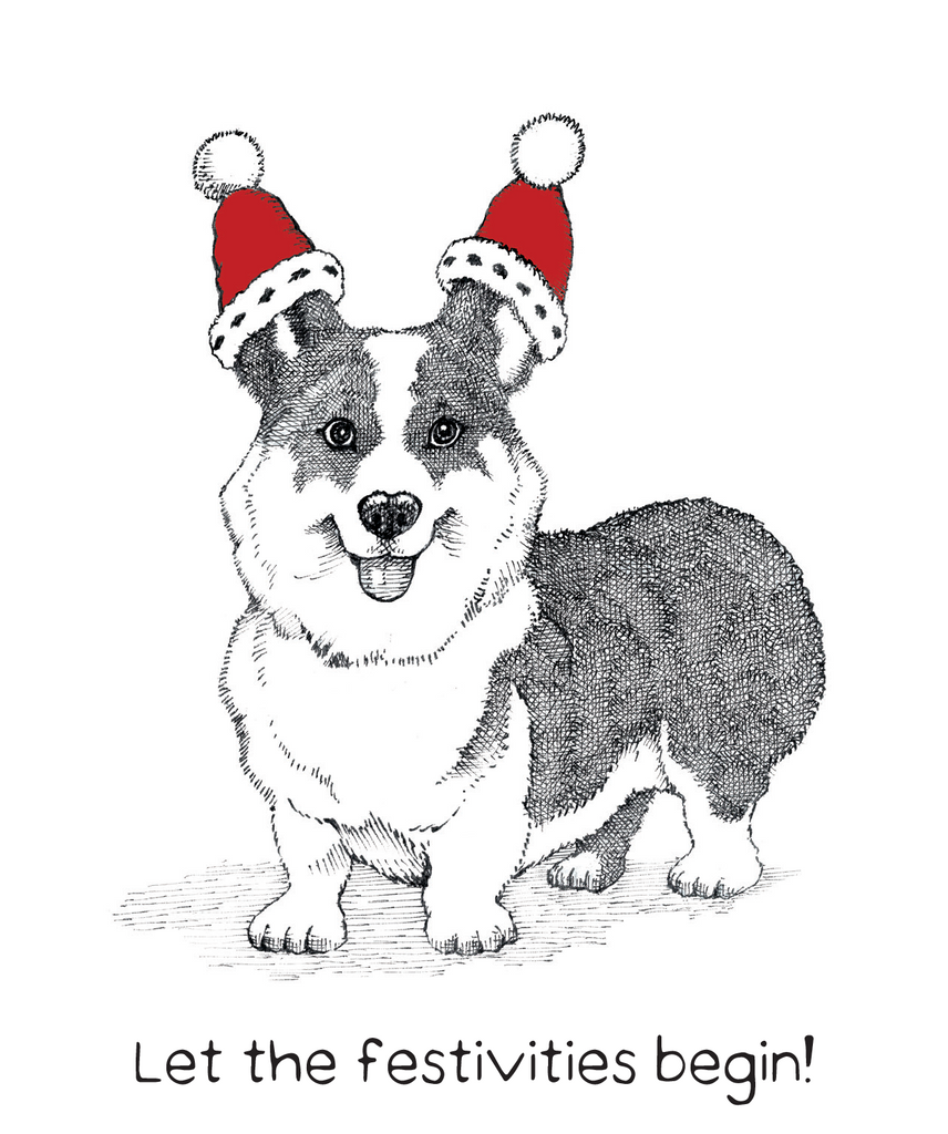 Corgi Santa - Christmas card