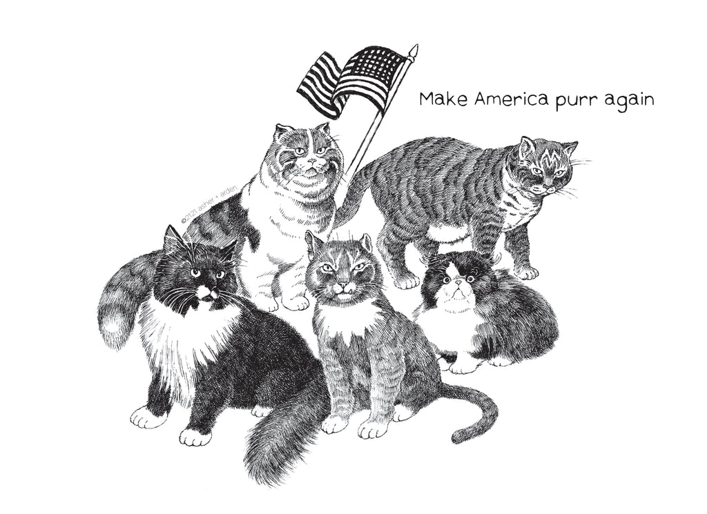 Patriotic Cats - fine art print