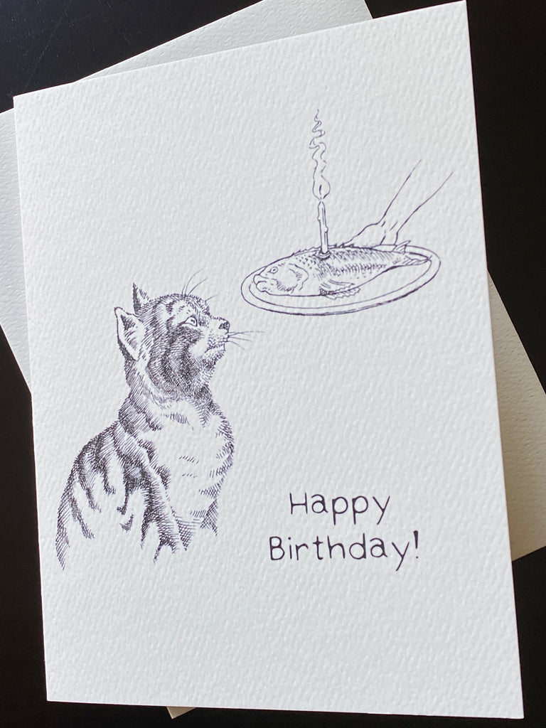 Cat Tuna Steak - Birthday Card