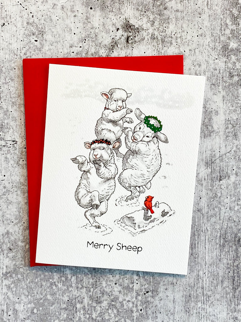 merry sheep - holiday card