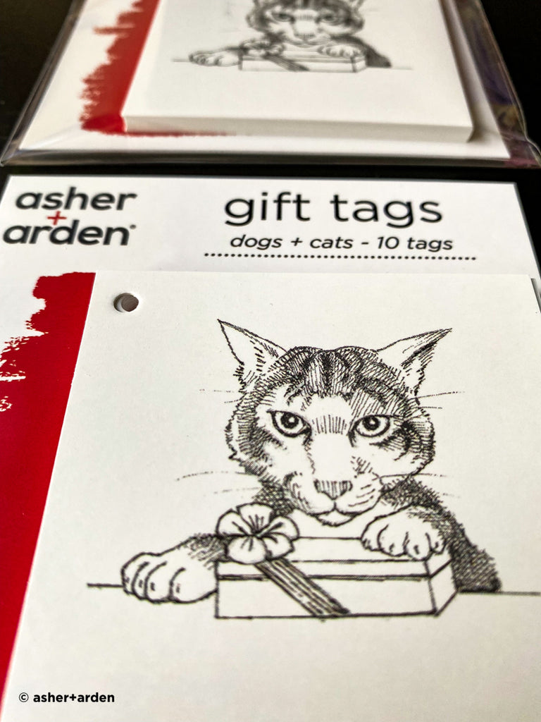 gift tags - tiger cat - 10 pk