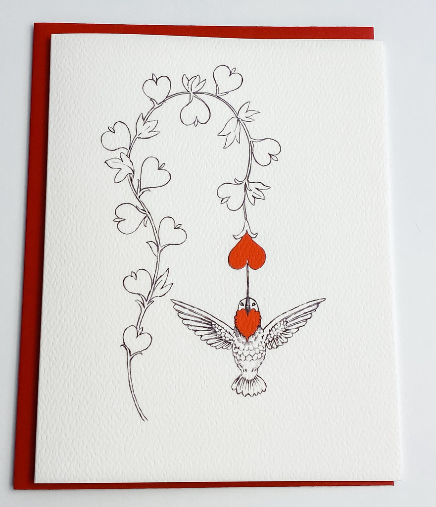 Hummingbird Hearts - love card