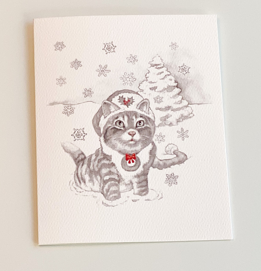 holiday cat hat - holiday card