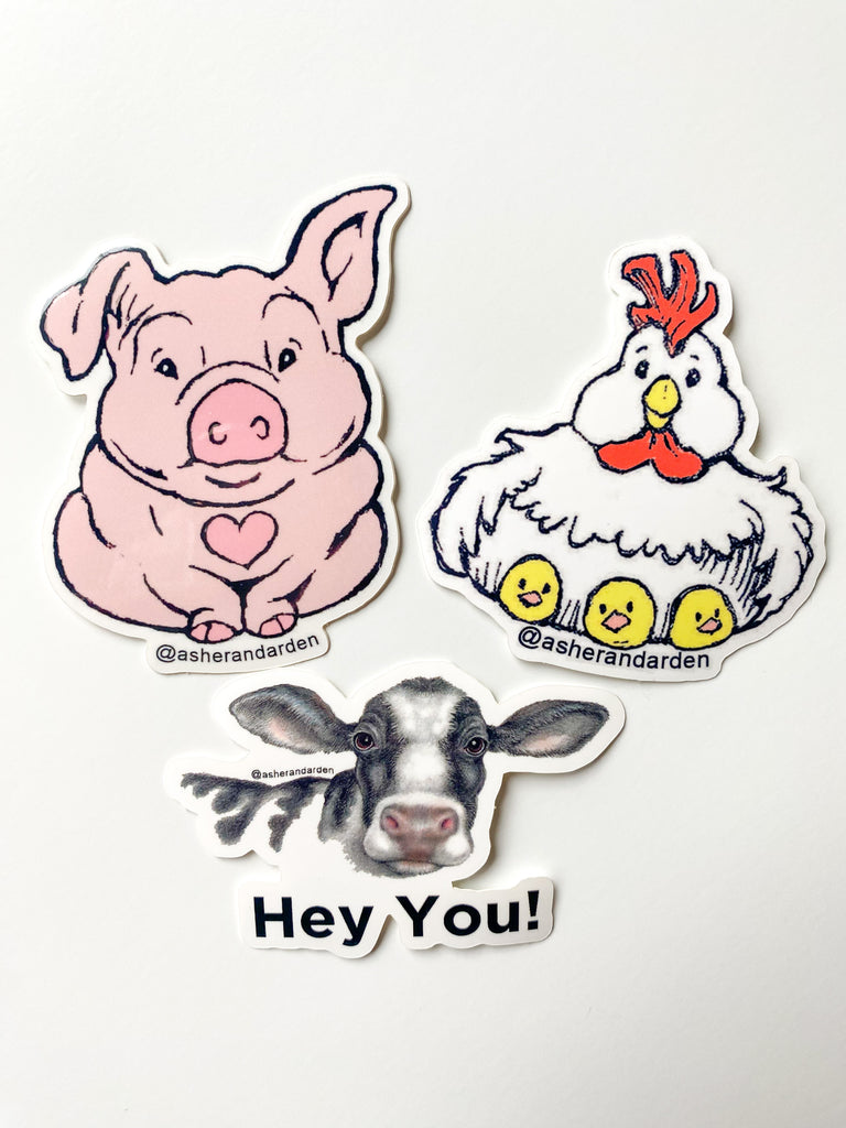 Farm Vinyl Sticker - Chicken + Chicks