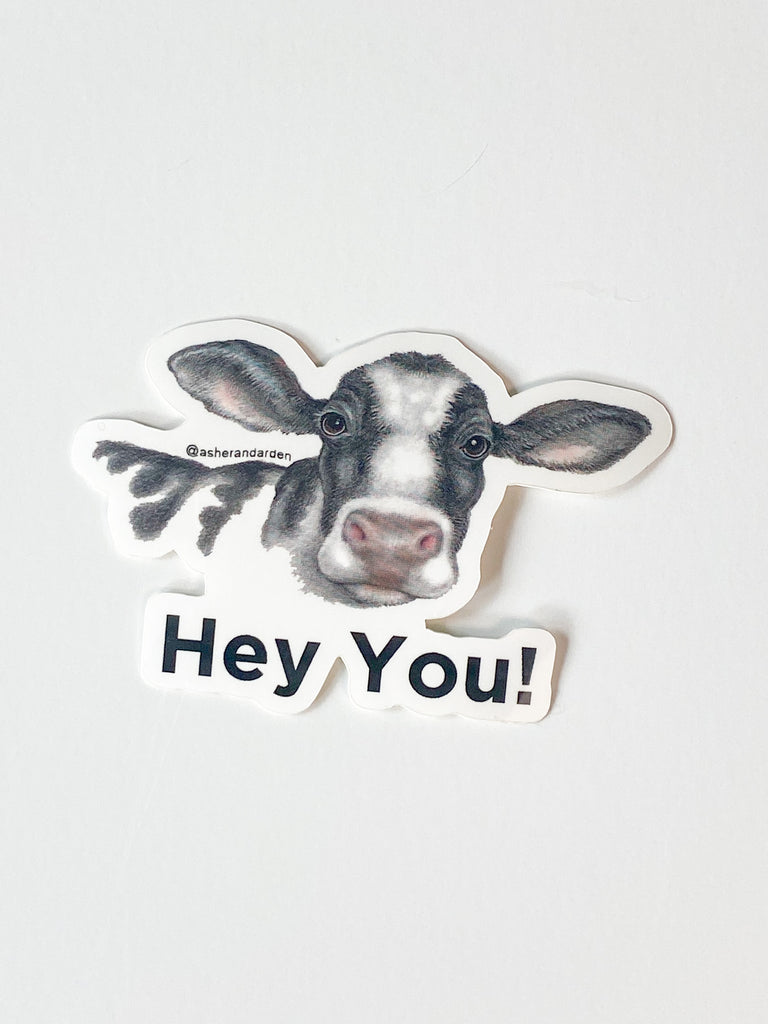 Farm Vinyl Sticker - Hey You Cow