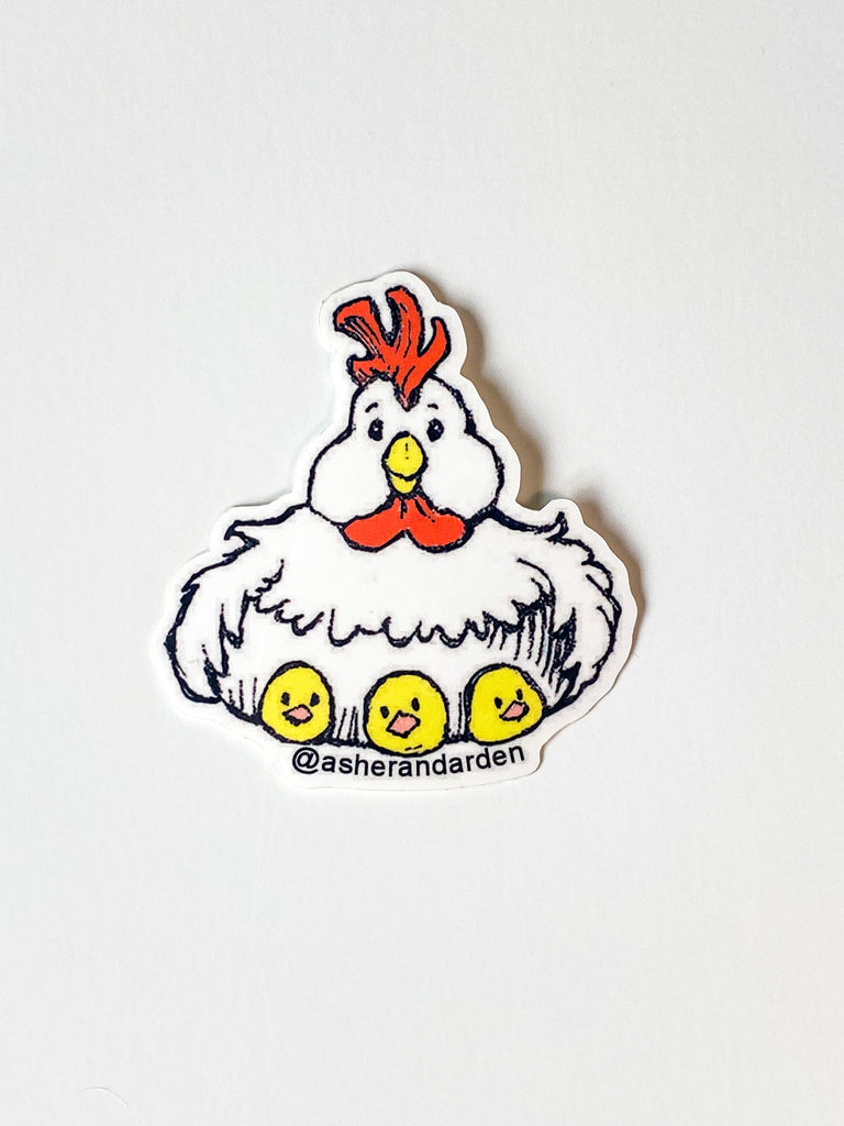 Farm Vinyl Sticker - Chicken + Chicks