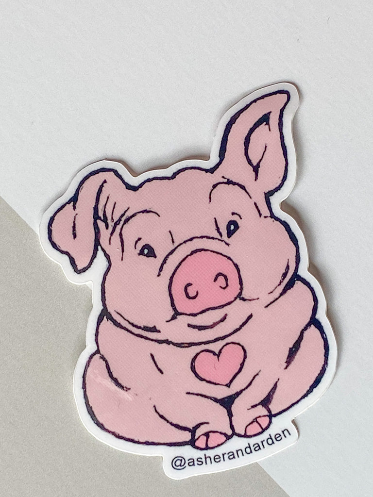 Farm Vinyl Sticker - Pink Piggie